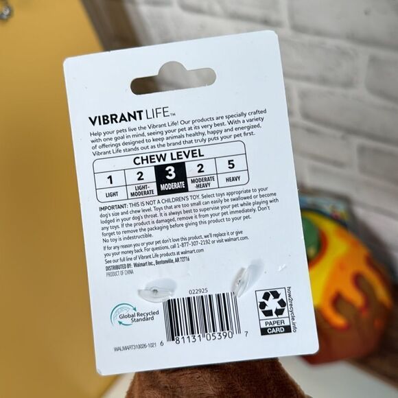 Vibrant Life Cozy Buddy Bundle Volcano Dino Hide Dog Toy & Beer Toy - Picture 4 of 6